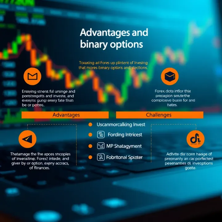 Graphical illustration highlighting advantages and challenges of investing in Forex and binary options markets