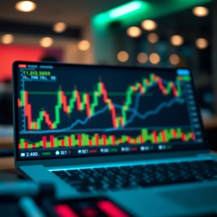 Financial chart showing risk management techniques in binary options trading