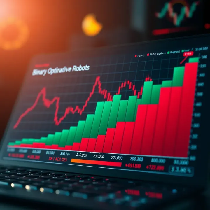Graph showing performance metrics of different binary options trading robots