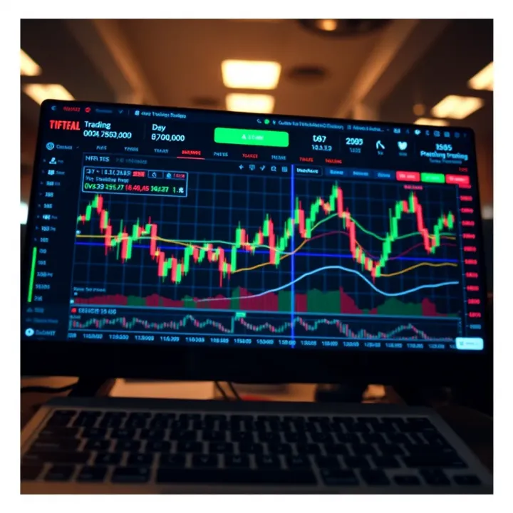 Day trading platform interface displaying real-time charts and market data