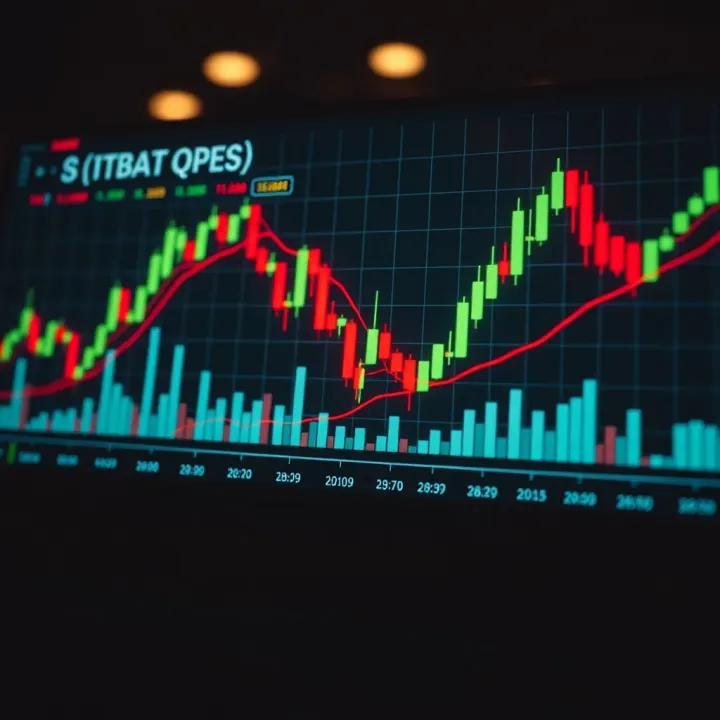 Graph showing multiple technical indicators used in binary options trading with price chart in background