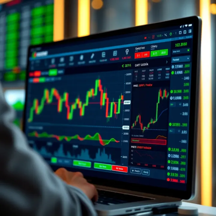 User interface of a top day trading platform showing real-time market data and chart analysis tools