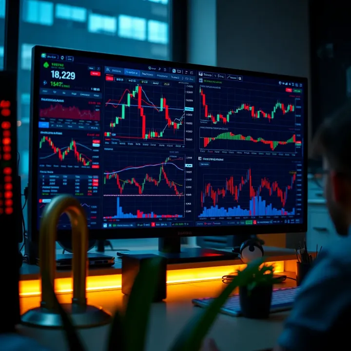 Overview of top trading platforms displaying multiple financial charts and trading tools on a computer screen