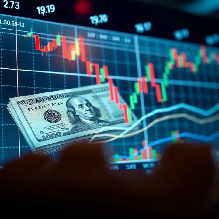 Graph showing binary options trading results with Brazilian Real currency symbols
