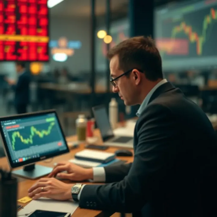 Conceptual graphic depicting careful evaluation of binary options courses with legal and risk considerations
