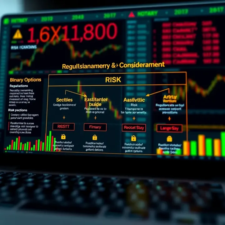 Regulatory Environment and Risk Considerations in Binary Options Diagram showing regulation framework and risk factors in financial investments