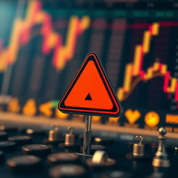 Warning symbol illustrating financial risks and regulatory compliance in binary options