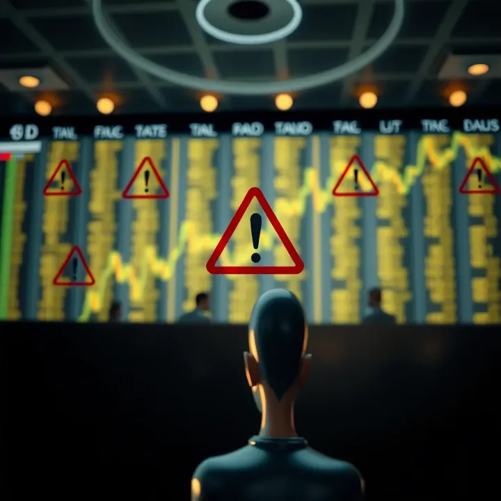 Understanding Risks and Strategies in Binary Options Illustration of risk symbols and financial strategy elements related to binary options