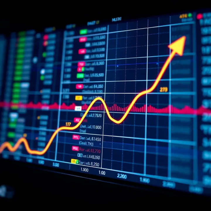Graph displaying upward trend lines symbolizing simple binary options trading concepts