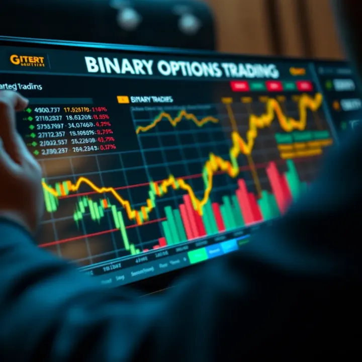 Graphical representation of binary options strategies and risk management techniques