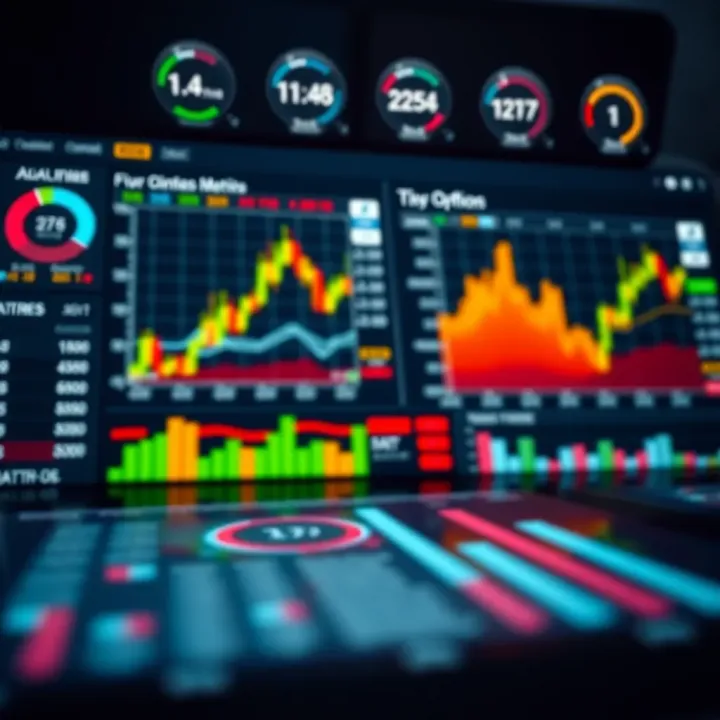 Analysis Tools and Performance Metrics for Binary Options Digital dashboard showing analysis tools and performance metrics for binary options