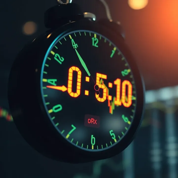 Binary options trading clock illustrating market open and close times in Brazil