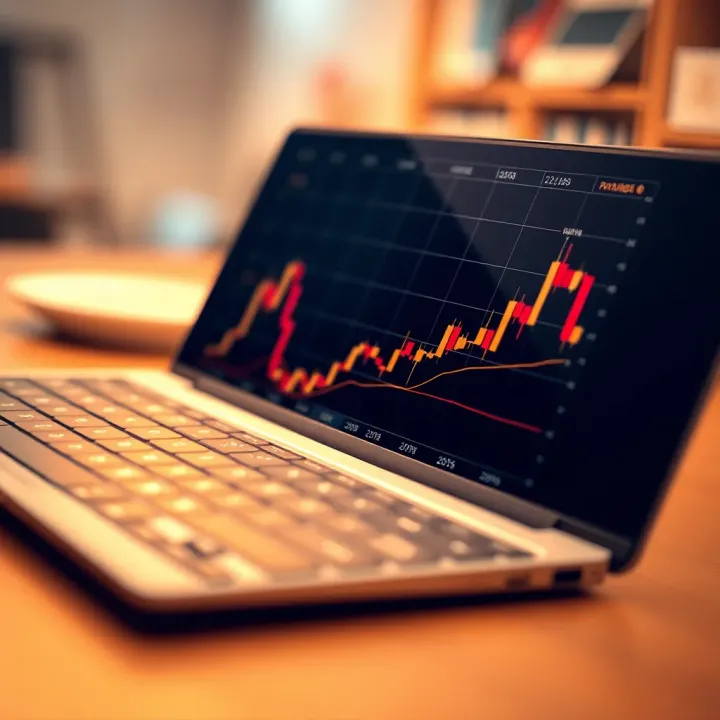Graph illustrating the rise and fall of binary options trading values over time