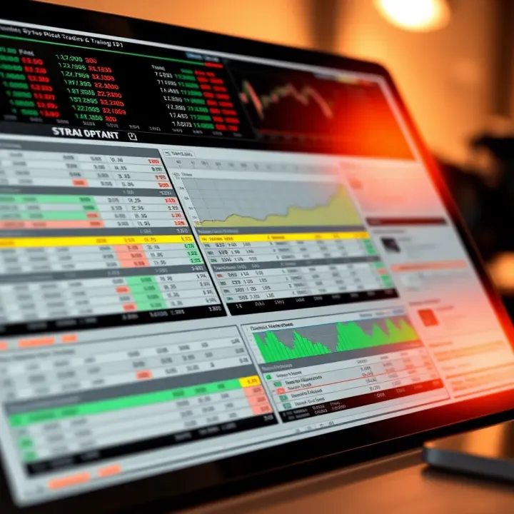 Detailed spreadsheet displaying various binary options trading data and indicators