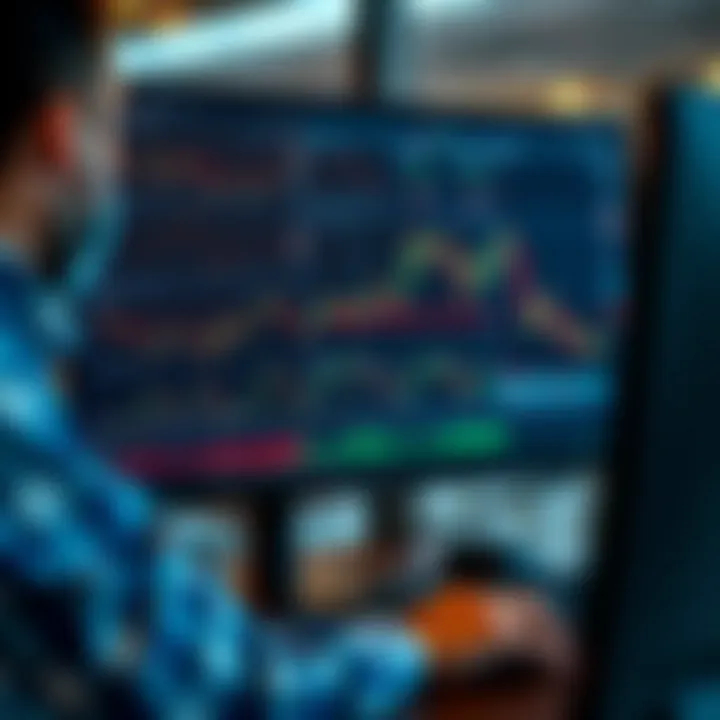 Illustration of a trader analyzing multiple financial charts on a computer screen, highlighting various brokerage platform features