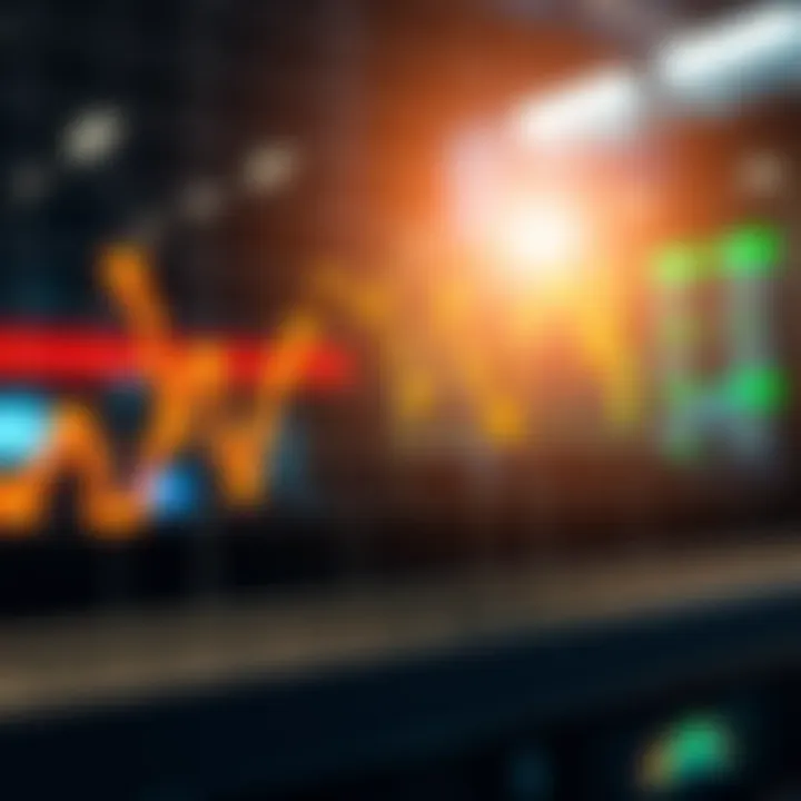 Graph showing upward and downward trends in binary options trading