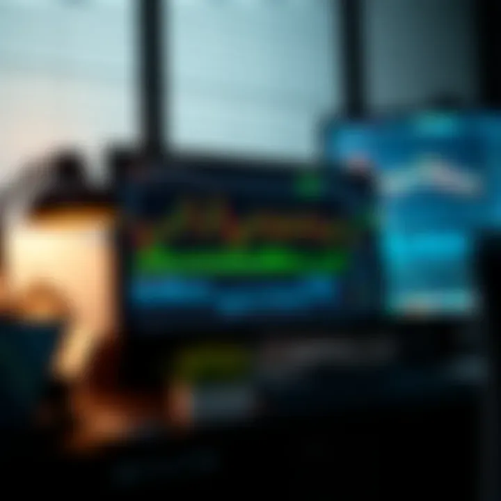 Binary Options Trading Platform Overview Illustration showing a computer screen with a financial trading platform displaying binary options charts and data
