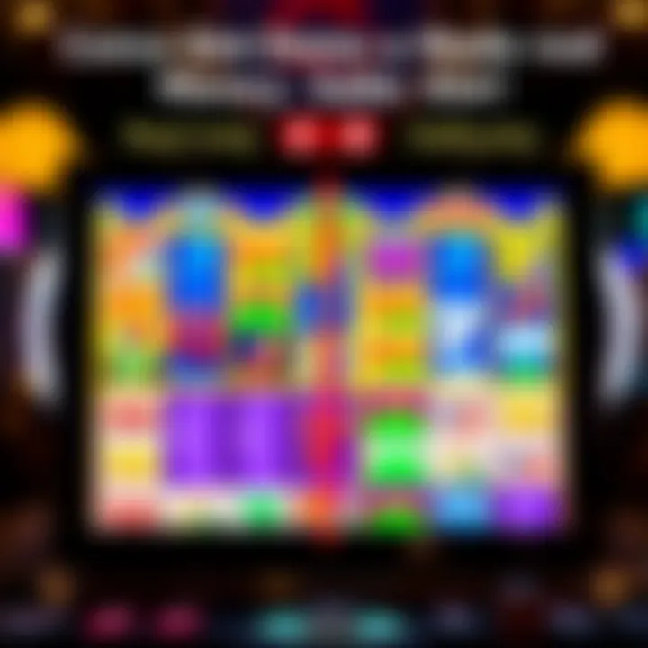 Comparison between demo and real slot game screens highlighting differences in gameplay