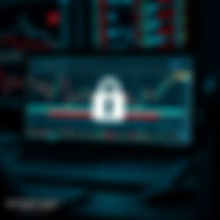 Illustration showing a secure computer screen with downloadable binary options trading course materials