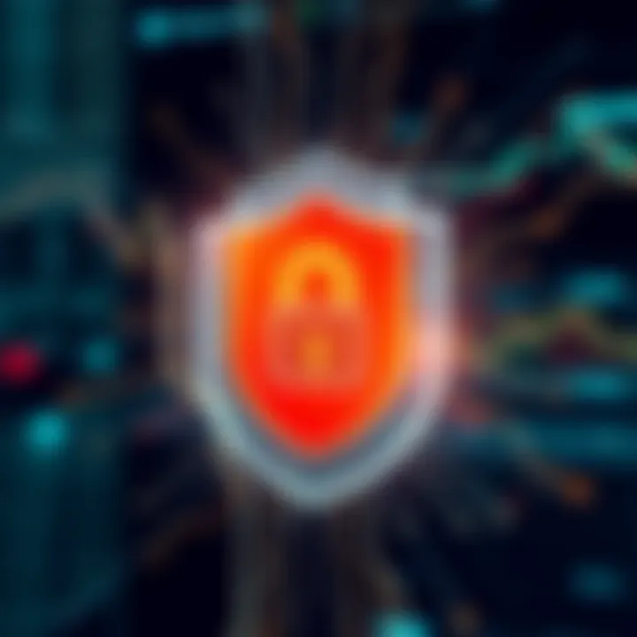 Secure digital shield icon representing safety measures in binary options investment