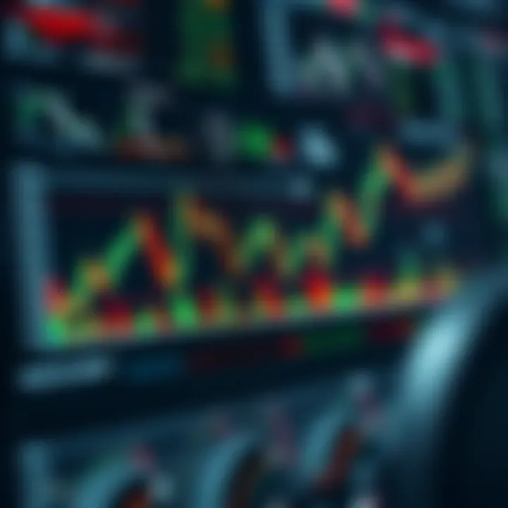 Binary options trading concepts illustrated with charts and financial symbols