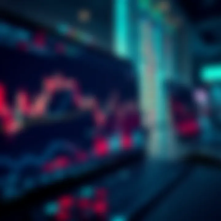 Digital interface displaying cryptocurrency trading tools and analytics