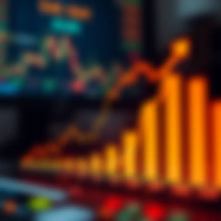 Graph showing growth and trends in copy trading in Brazil with digital financial icons