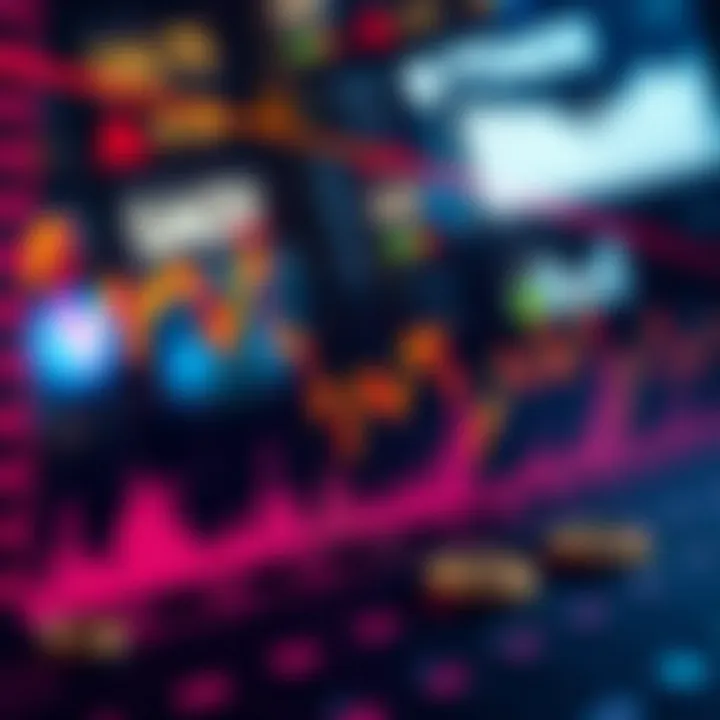 Graph showing fluctuations in cryptocurrency prices during day trading sessions