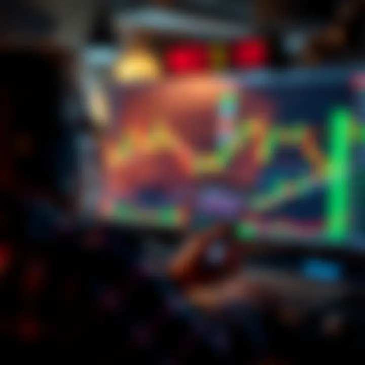 Visual representation of a trader analyzing price charts and trend lines