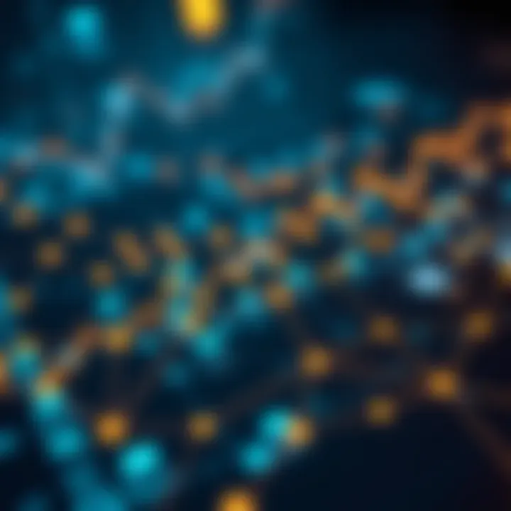 Visual representation of cryptocurrency trading connected with digital lines and graphs