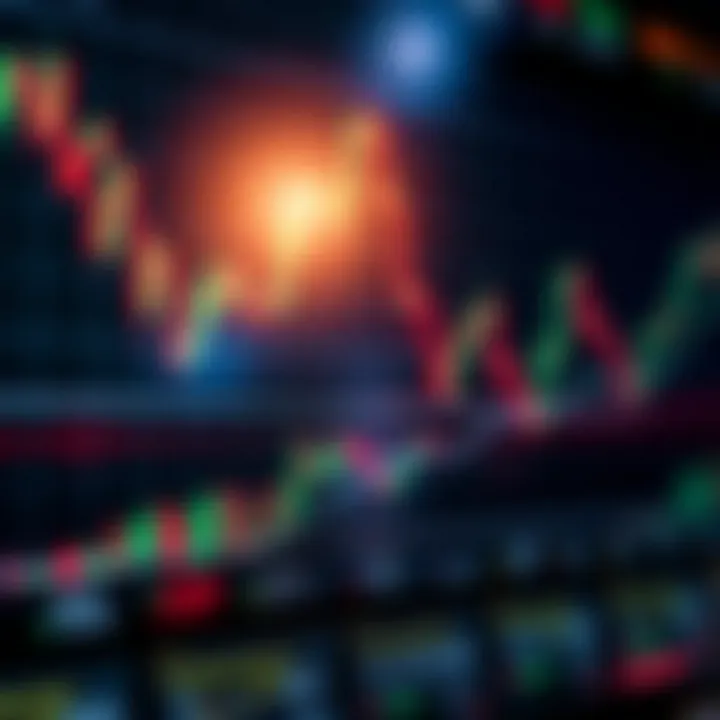 Illustration showing Forex trading charts with currency exchange rates and trend lines