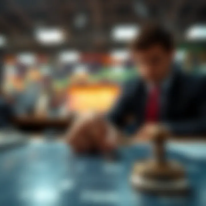 Conceptual illustration of risk management and decision making in trading strategies