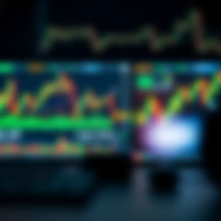 Visual representation of option trading strategies with charts and financial symbols