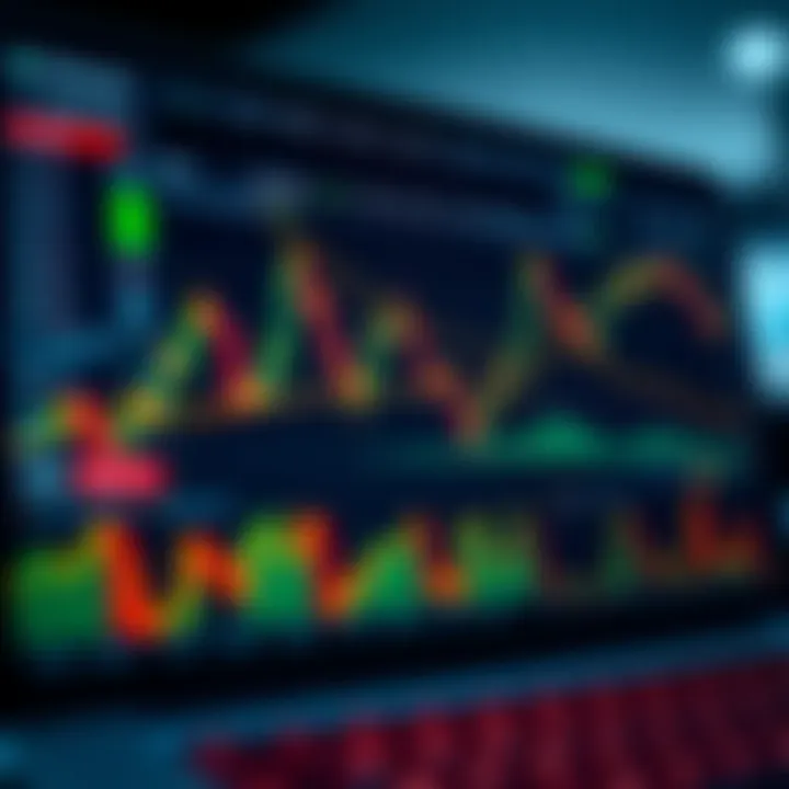 Illustration of a demo trading account interface showing charts and financial data for practice trading