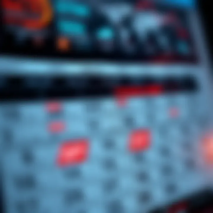 Financial calendar highlighting key economic events for investors