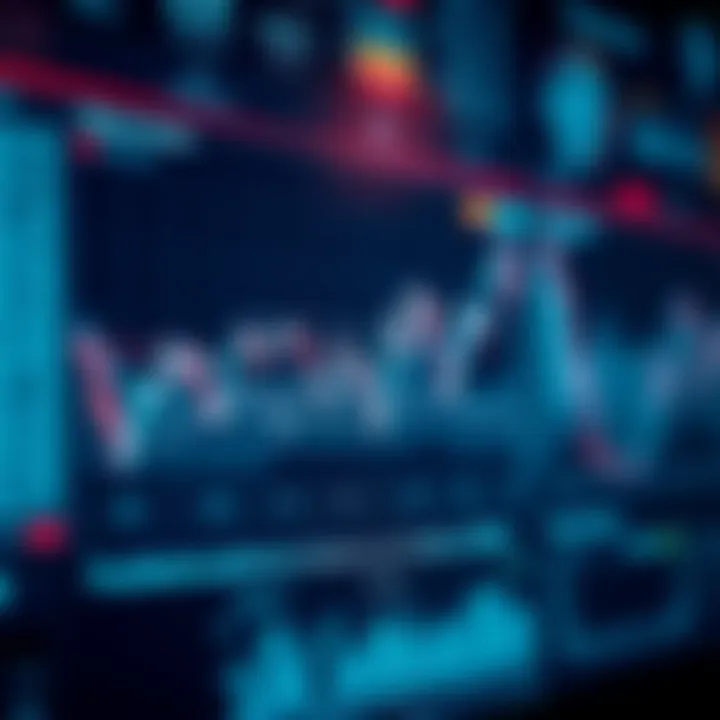 Graph showing market trends and data analysis on a digital dashboard