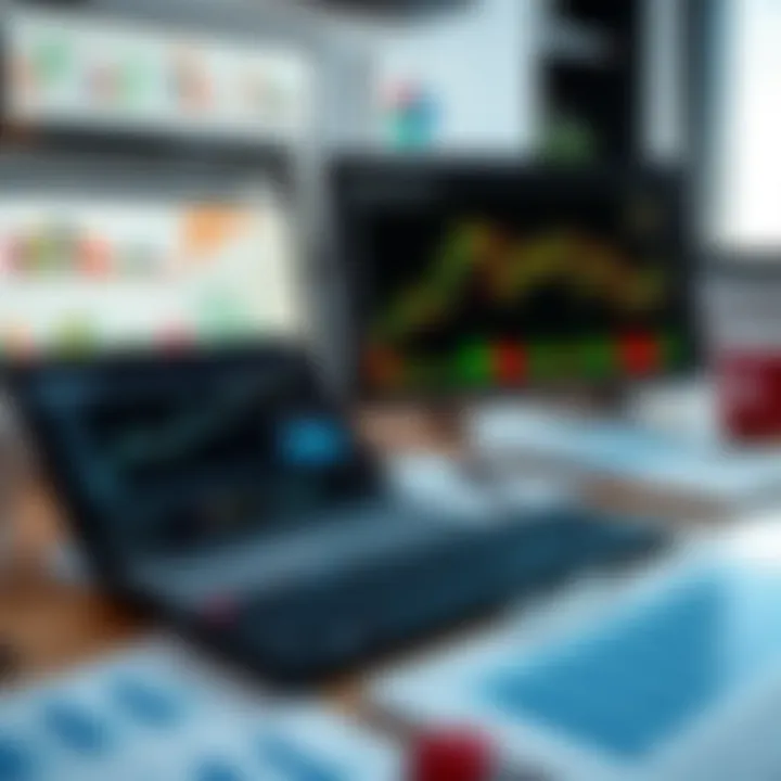 Collection of financial tools including charts, analysis software, and data visualization