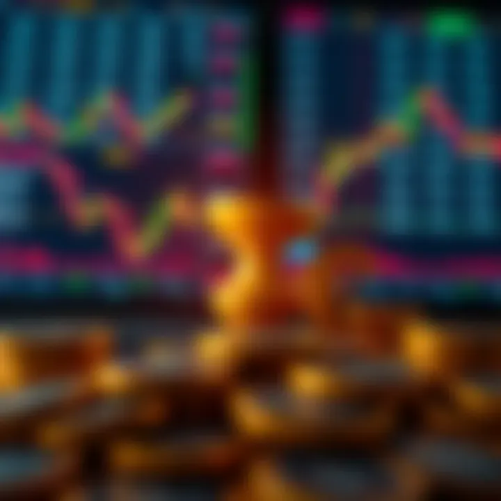 Risks and Rewards in Binary Options Trading Conceptual representation of financial risk and rewards in binary options with charts and currency symbols