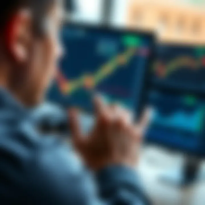 Engaging with Financial Trading Platform for Practice User engaging with financial trading platform on computer screen