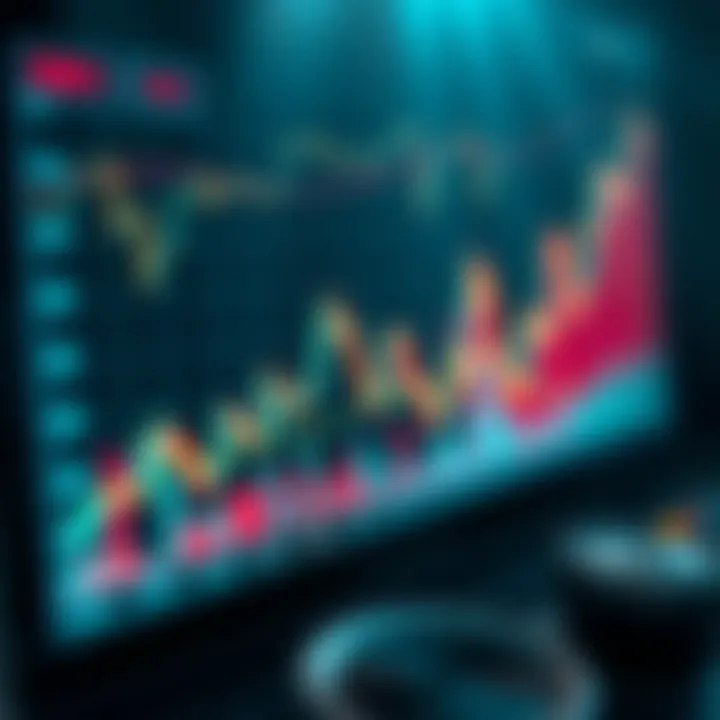 Graph showing financial growth and binary options trading trends