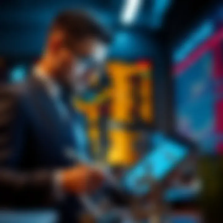 Investor analyzing economic calendar data on digital device for informed decision making