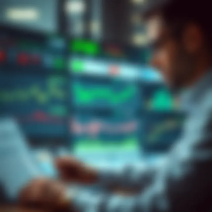 Investor analyzing financial charts alongside economic event schedules