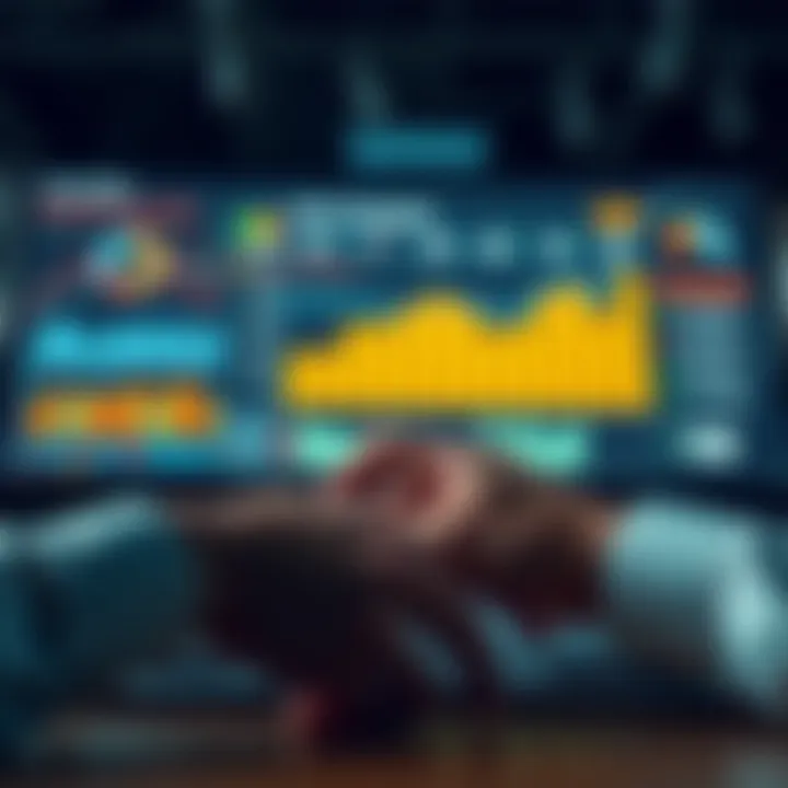 Visual representation of practical risk management applications in business settings with charts and data analysis