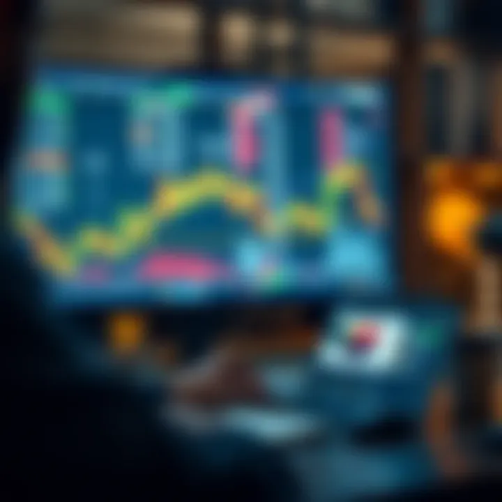 Conceptual graphic of learning and practicing trading strategies without financial risk