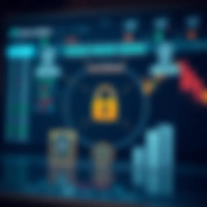 Diagram illustrating binary options investment concept with secure trading elements