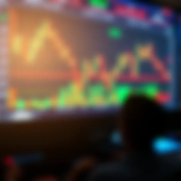 Digital Interface Displaying Binary Options Trading Illustration showing a digital interface with charts and binary options trading elements