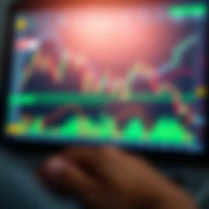 Illustration showing digital financial charts and automatic data replication representing copy trading concept