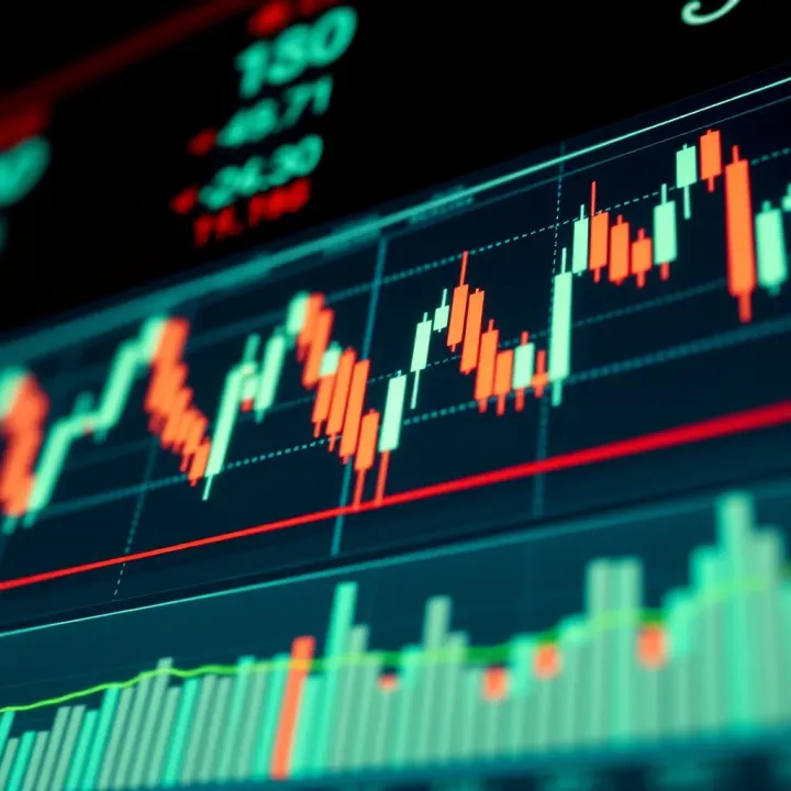 Illustration showing various Japanese candlestick patterns on a financial chart