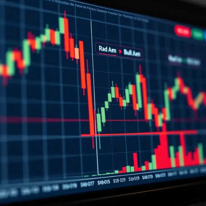 Chart showing key candlestick reversal patterns with bullish and bearish signals