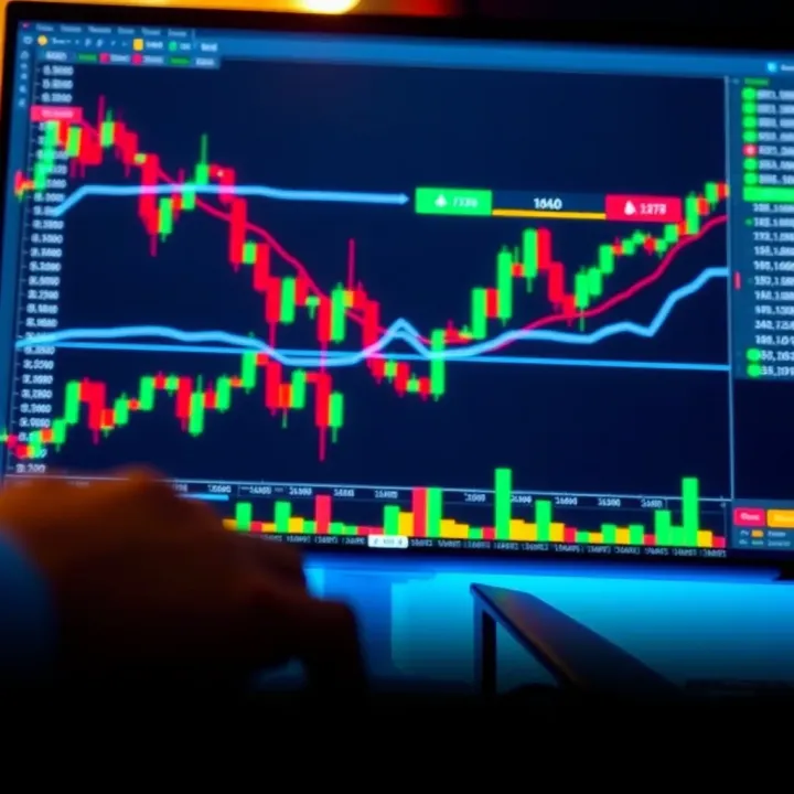 Graph showing investment strategy testing on a demo trading platform